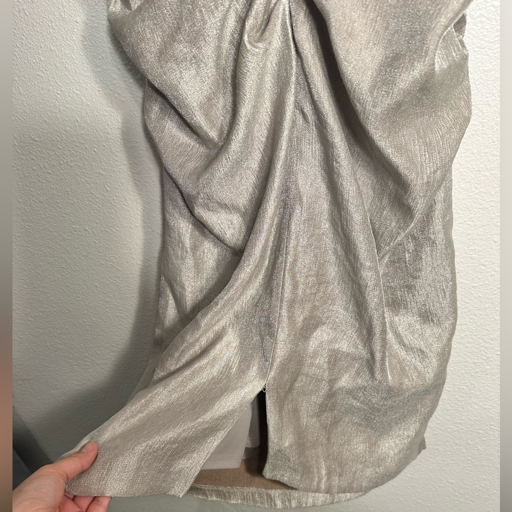 Fancy suzi chin by maggie boutique size 10 scrunch metallic party dress - Picture 6 of 11